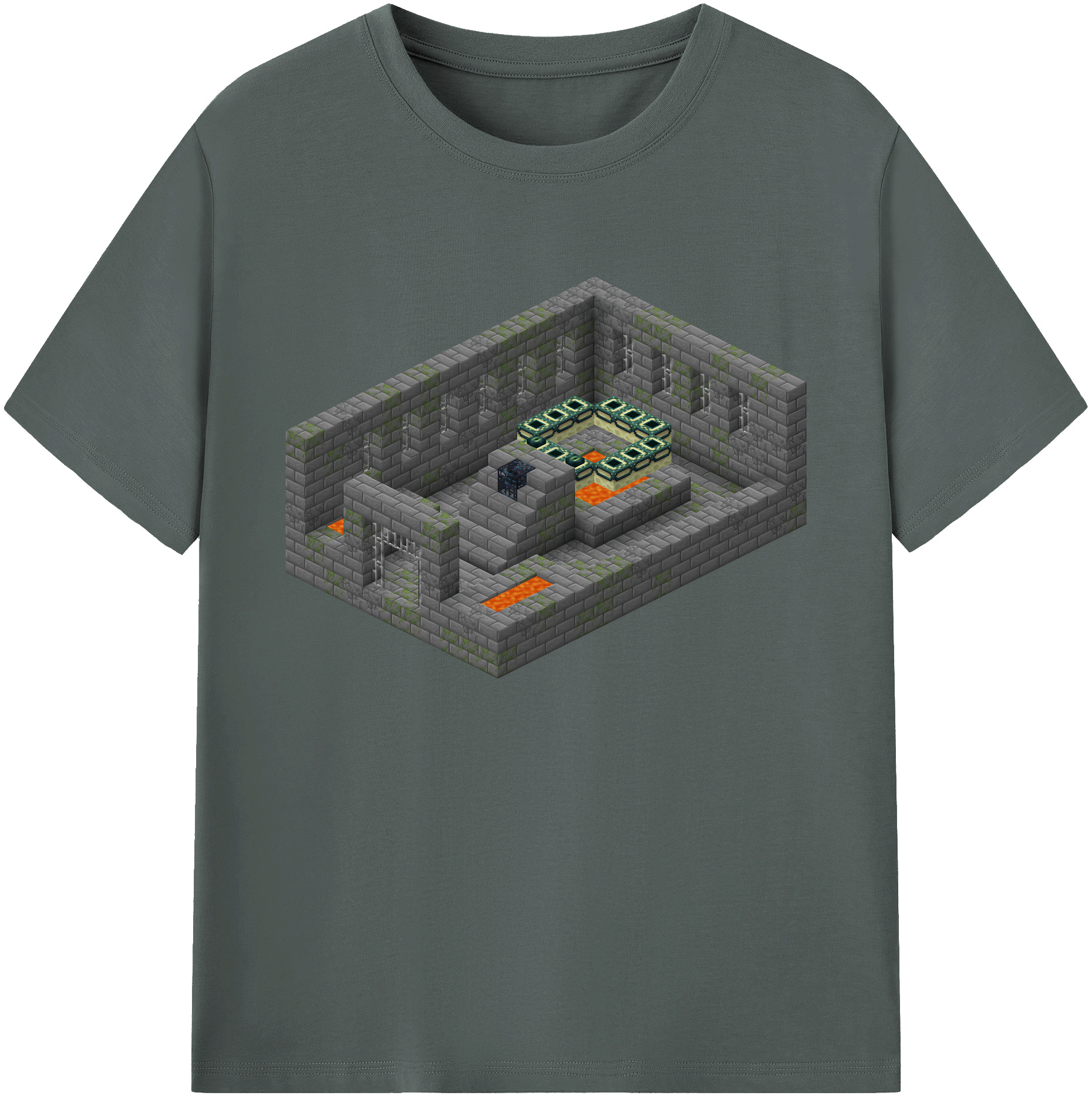 （画像用） マインクラフト ブロックの世界 Minecraft MC Block world 綿100％ メンズ半袖Tシャツ｜肌触りやわらか＆通気性